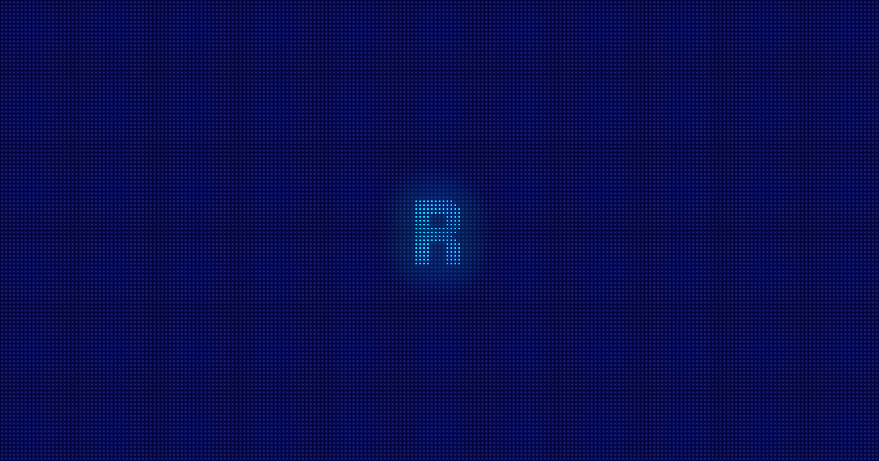 Modern dot matrix text display on a dark blue background, conveying a digital feel.