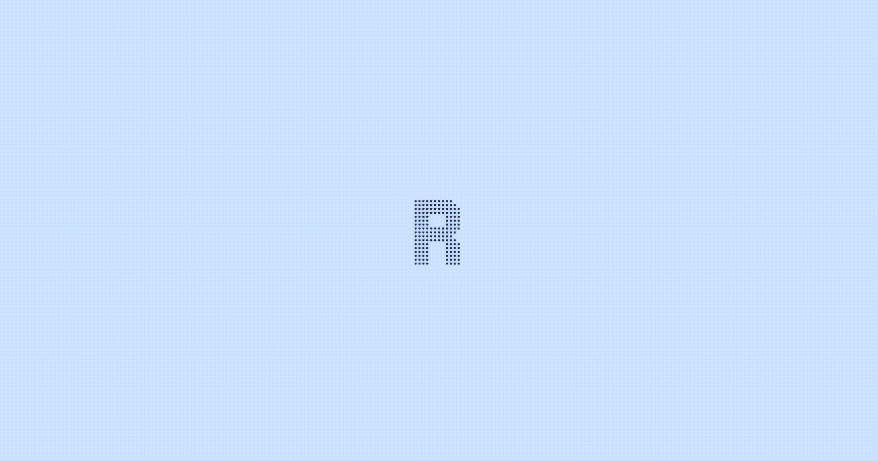 Light blue background with stylized text in the center, composed of small dots or squares, evoking a modern and minimalistic 